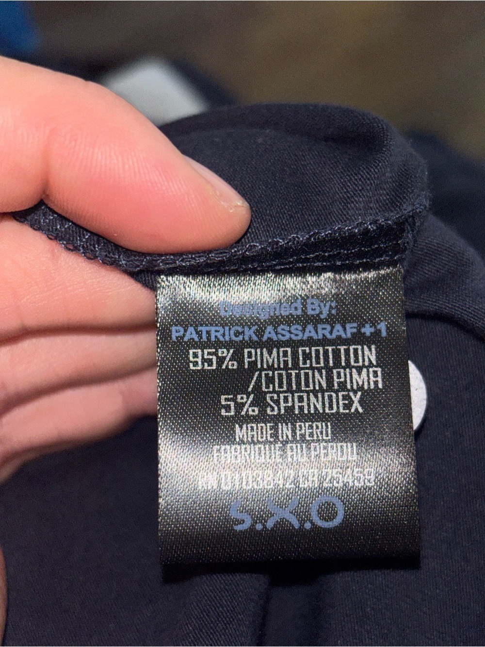 Patrick Assaraf Men’s Luxury Pima Cotton Polo Shirt Navy Blue & Cream Collar L - Picture 4 of 5
